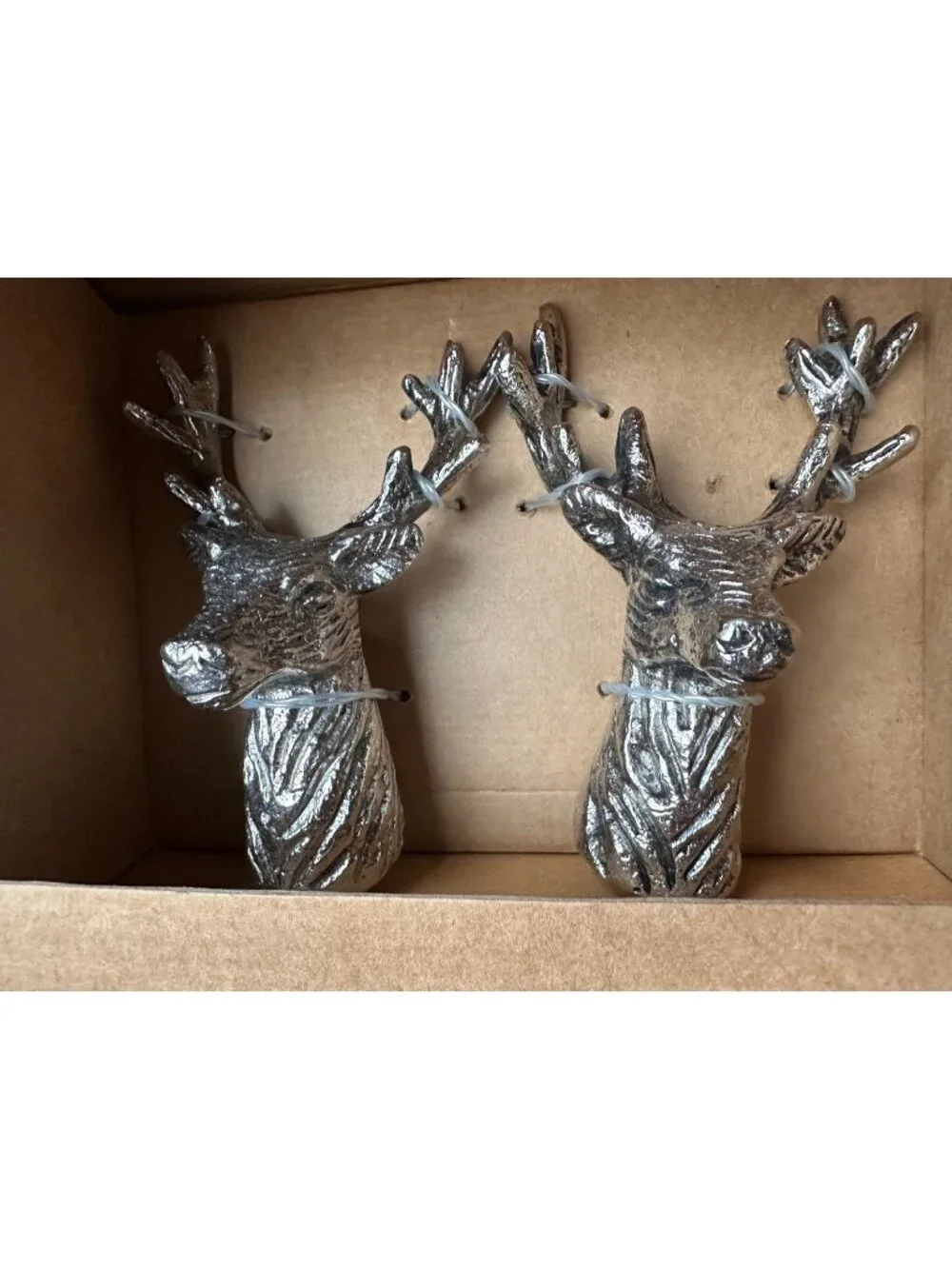 Metal Woodland Reindeer Salt Pepper Shakers Stag Deer Christmas Rustic Lodge